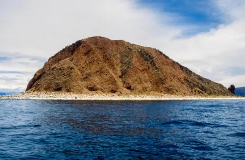 The moon island in lake Titicaca