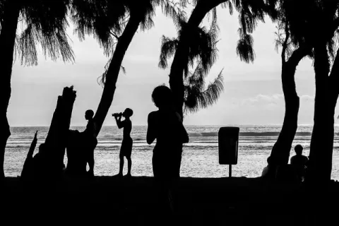 On the beach of St. Gilles les Bains