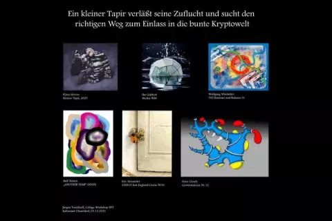 Collage des Workshops "Grundlagen NFTs für Künstlerinnen und Künstler"