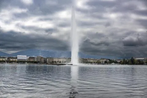 The fountain in Lake Geneva