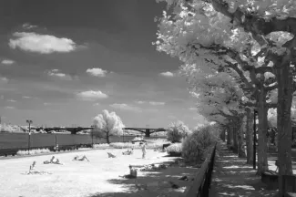 Infrared bathing area in summer