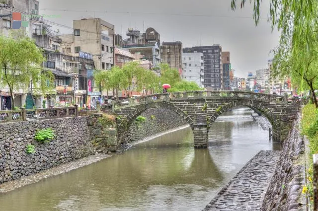 Megane Bridge (Spectacle Bridge) over the Nakashima River (中島川) in Nagasaki