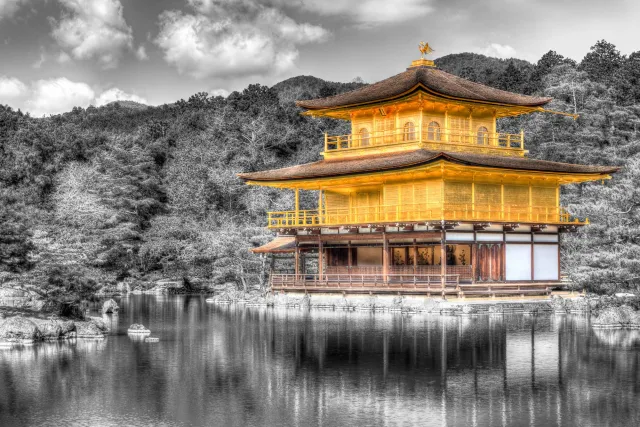 Kinkaku-ji - the "Golden Pavilion Temple" near Kyoto