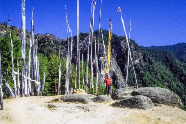 Prayer flags on the way to the monastery