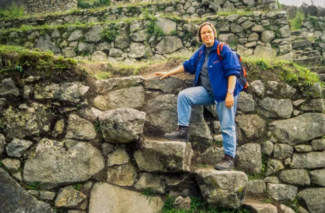 Karin in the terraces of the Inca town