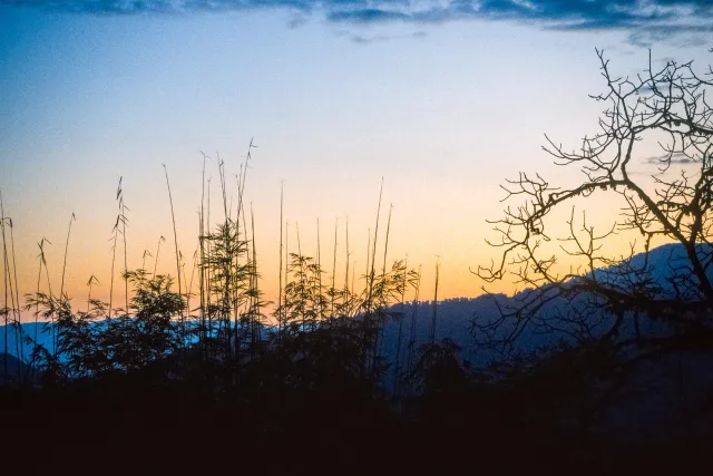 View of the mountains of the Himalayan massif