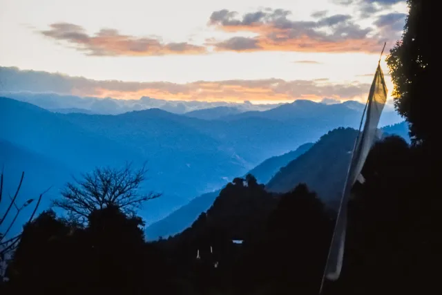 View of the mountains of the Himalayan massif