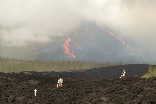 Piton de la Fournaise eruption in 2002