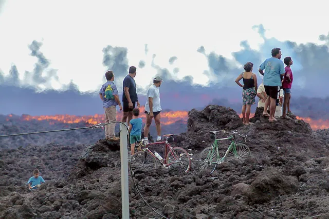 Piton de la Fournaise eruption in 2002