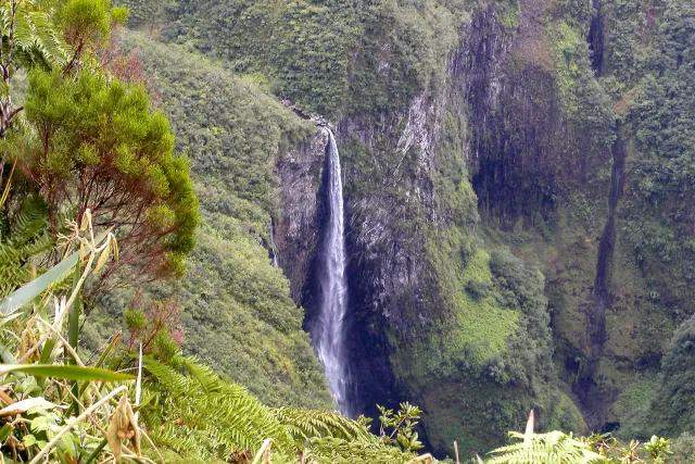 Waterfalls in the deep gorges of the Forêt de Bébour