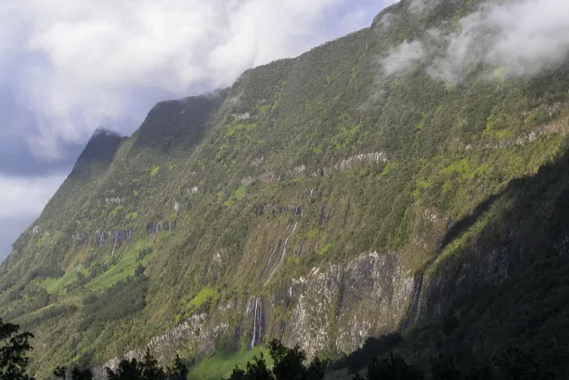 Waterfalls in the deep gorges of the Forêt de Bébour