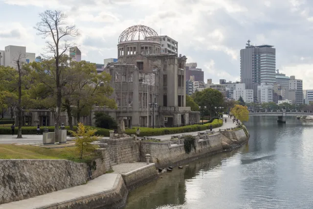 The "Atomic Bomb Dome", the former Chamber of Industry and Commerce building from 1914