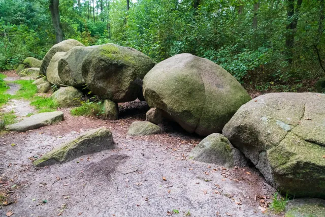 De hoogen Steener (high German: the high stones) north of Werlte with the Sprockhoff no. 830