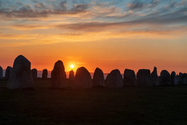 Sonnenuntergang über Ales stenar