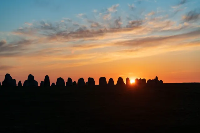 Sonnenuntergang über Ales stenar