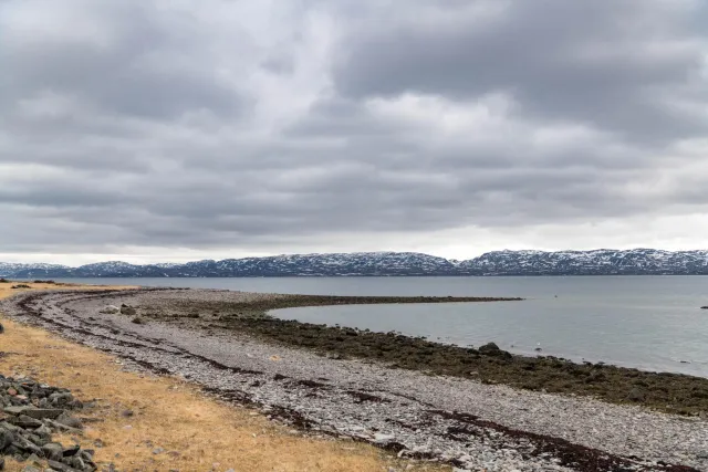 Die Küstenwege am Varangerfjord in Ceavccageađge (Mortensnes)