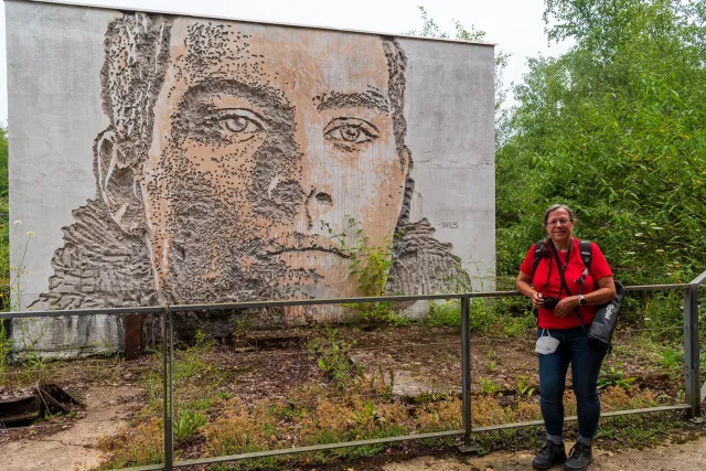 Vhils in the Völklinger Ironworks, Saarbrücken