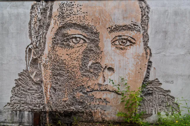 Vhils in der Völklinger Hütte, Saarbrücken