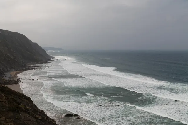 The coast of Barrika on the Bay of Biscay