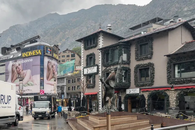 In the city center of Andorra's main town