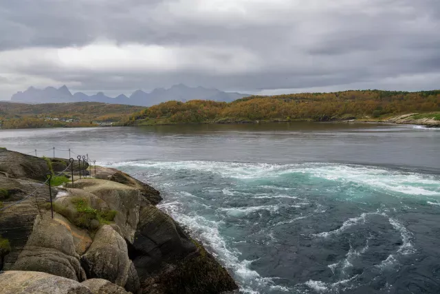 Der Saltstraumen, der stärkste Gezeitenstrom der Welt.