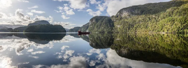 Reflection at Aurdal as a panorama