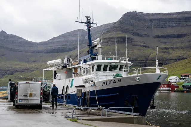 The Ritan in the port of Hvannasund